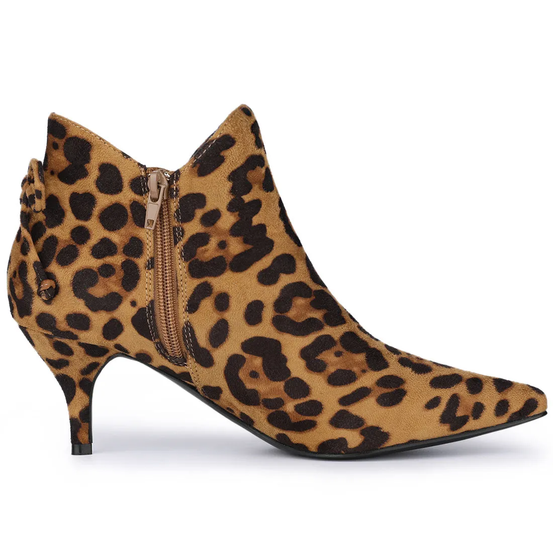 Pointed Toe Kitten Heel Ankle Booties