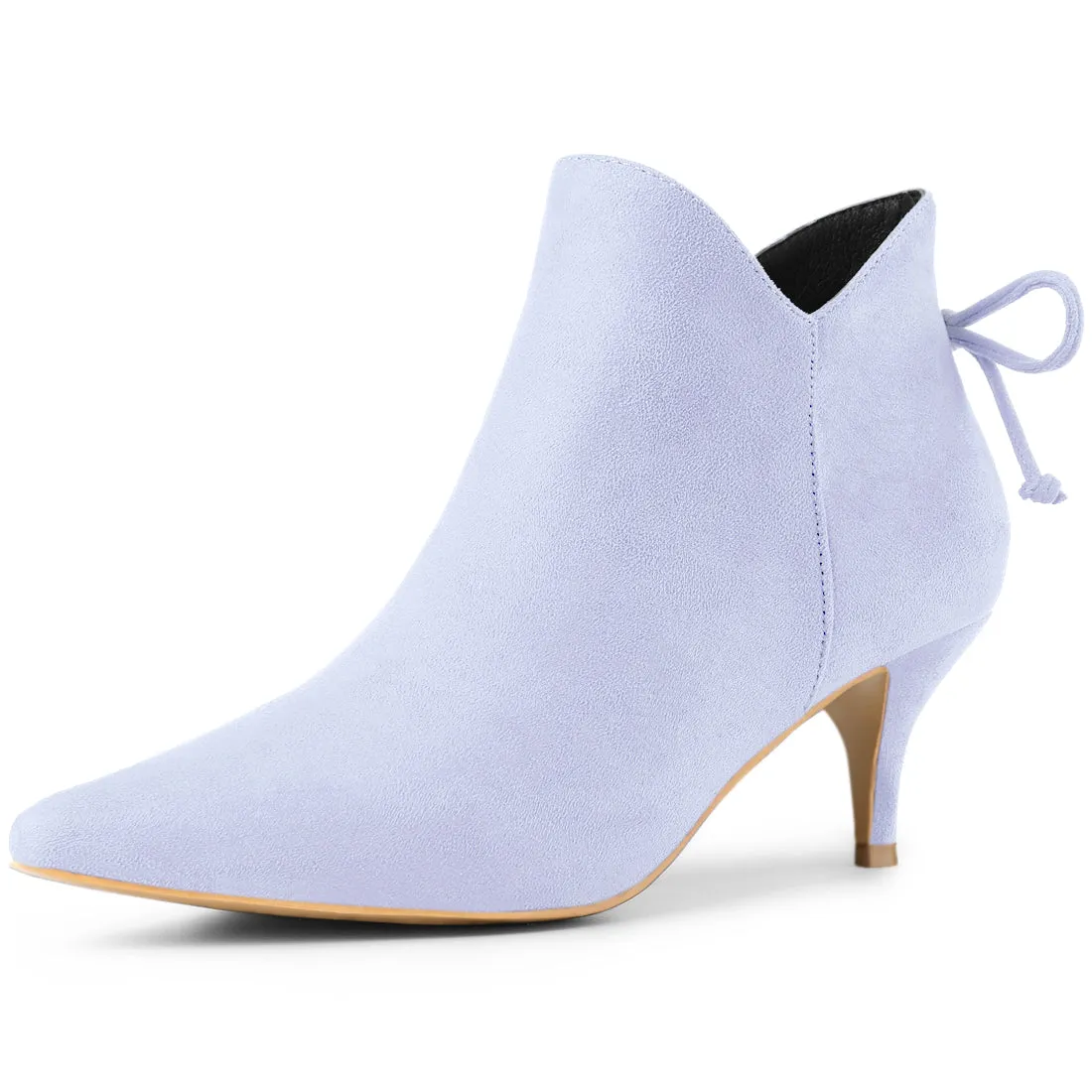 Pointed Toe Kitten Heel Ankle Booties