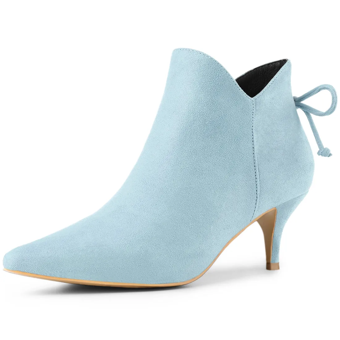 Pointed Toe Kitten Heel Ankle Booties