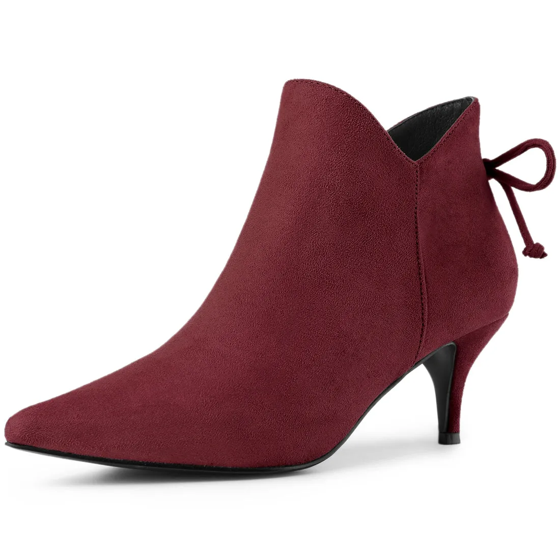 Pointed Toe Kitten Heel Ankle Booties