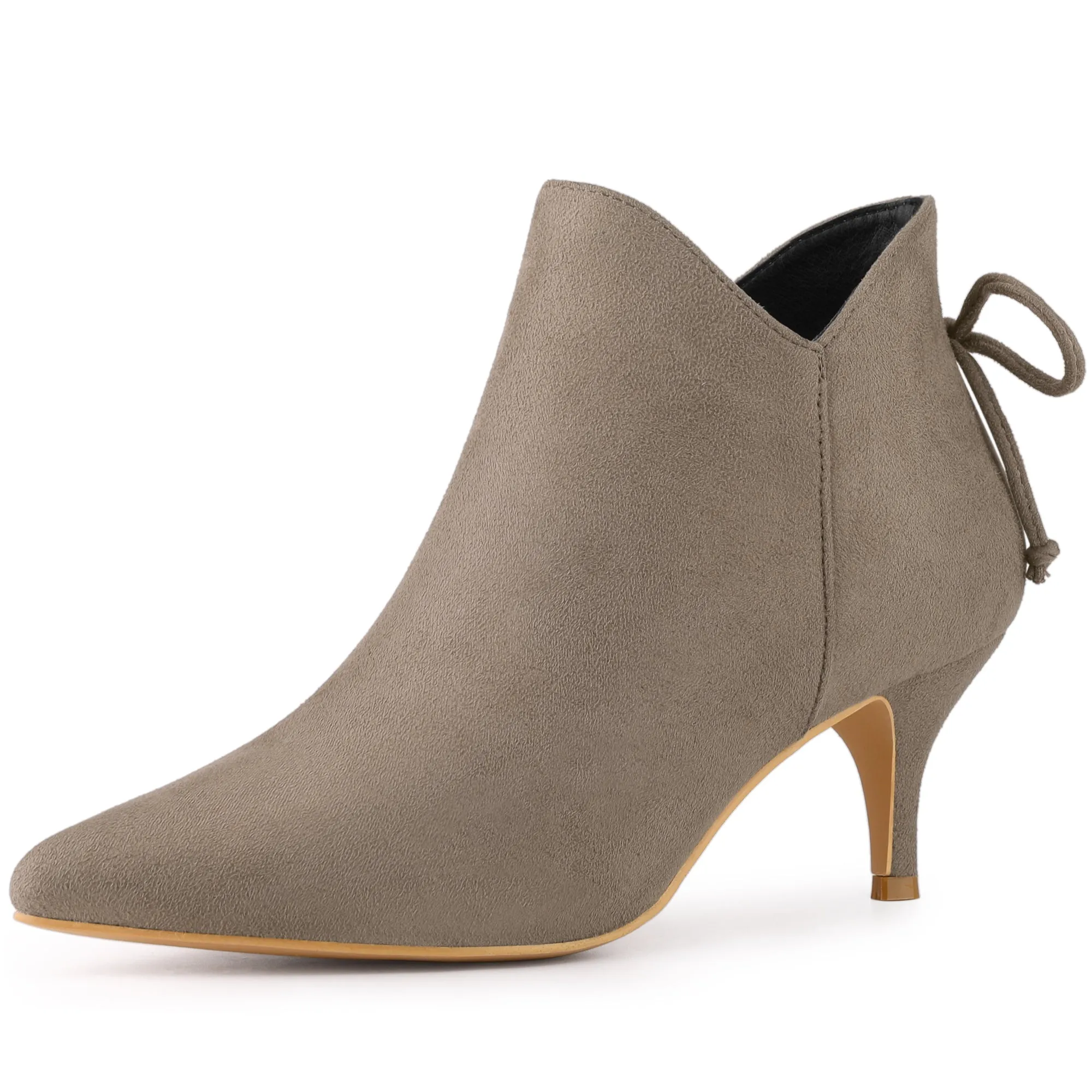 Pointed Toe Kitten Heel Ankle Booties
