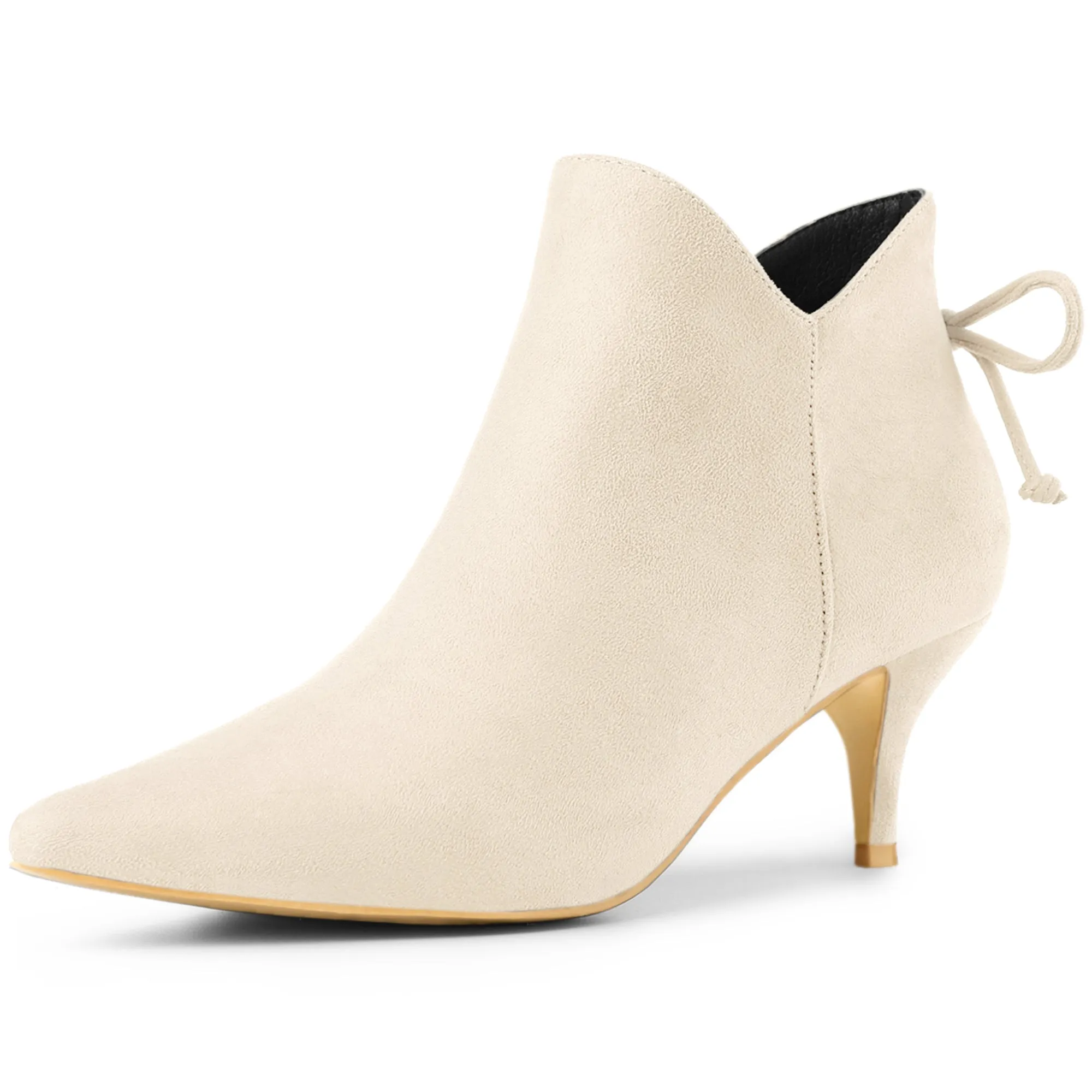Pointed Toe Kitten Heel Ankle Booties