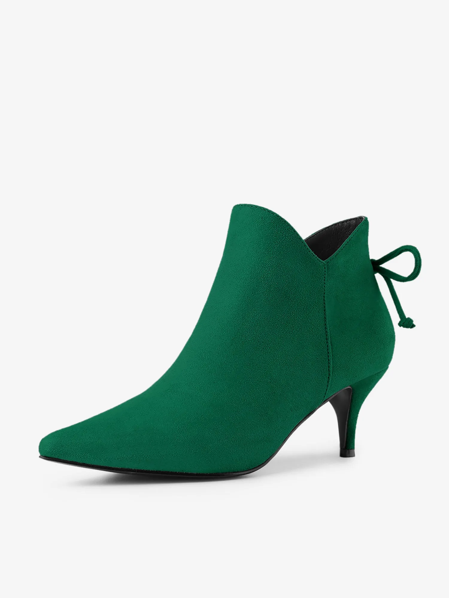 Pointed Toe Kitten Heel Ankle Booties