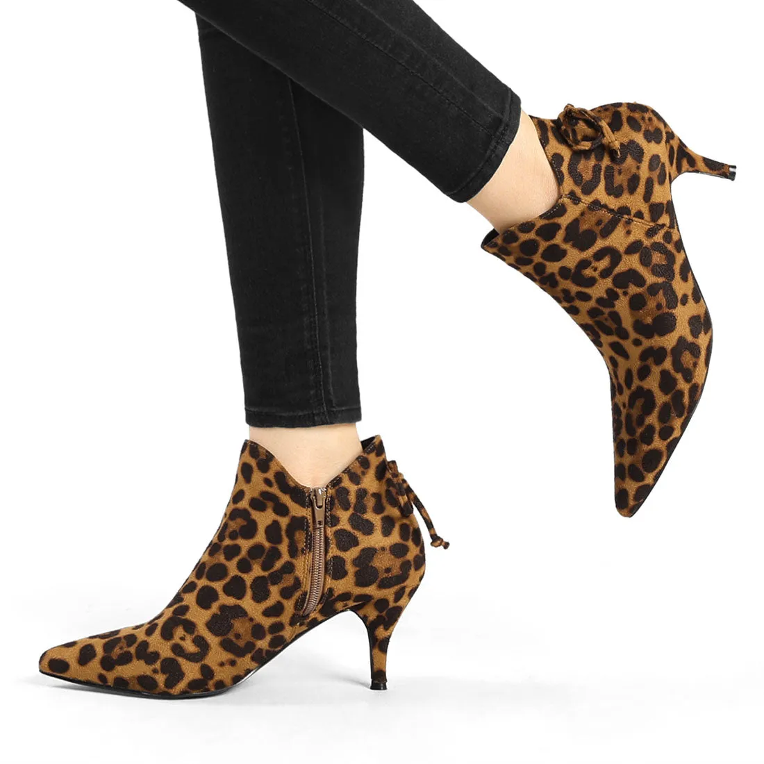 Pointed Toe Kitten Heel Ankle Booties