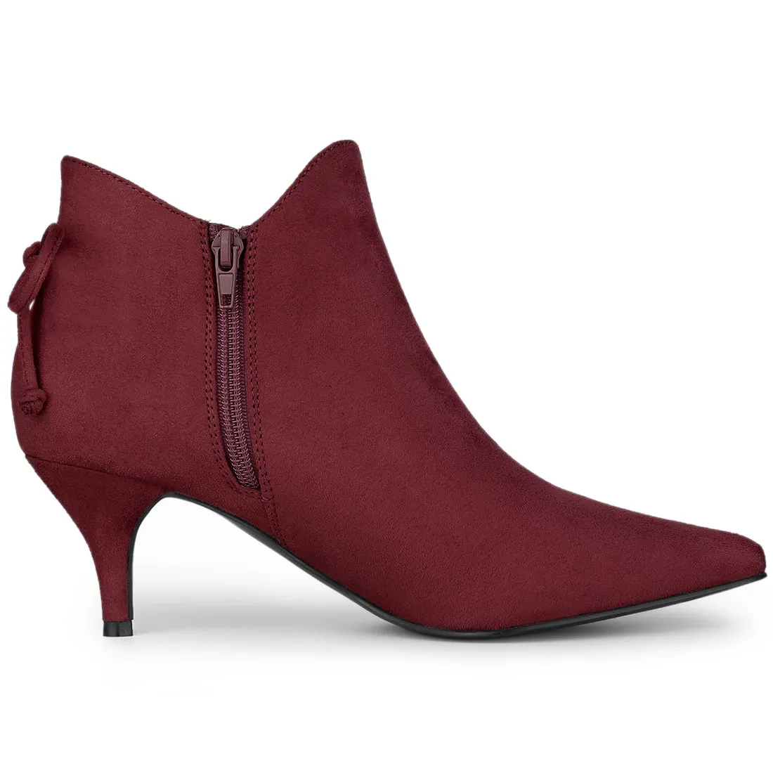 Pointed Toe Kitten Heel Ankle Booties