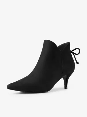 Pointed Toe Kitten Heel Ankle Booties
