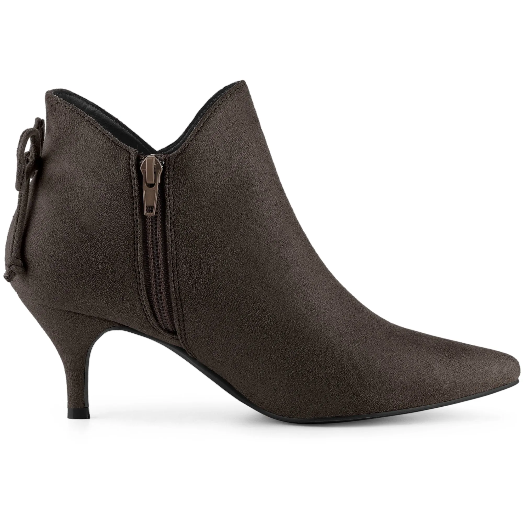 Pointed Toe Kitten Heel Ankle Booties
