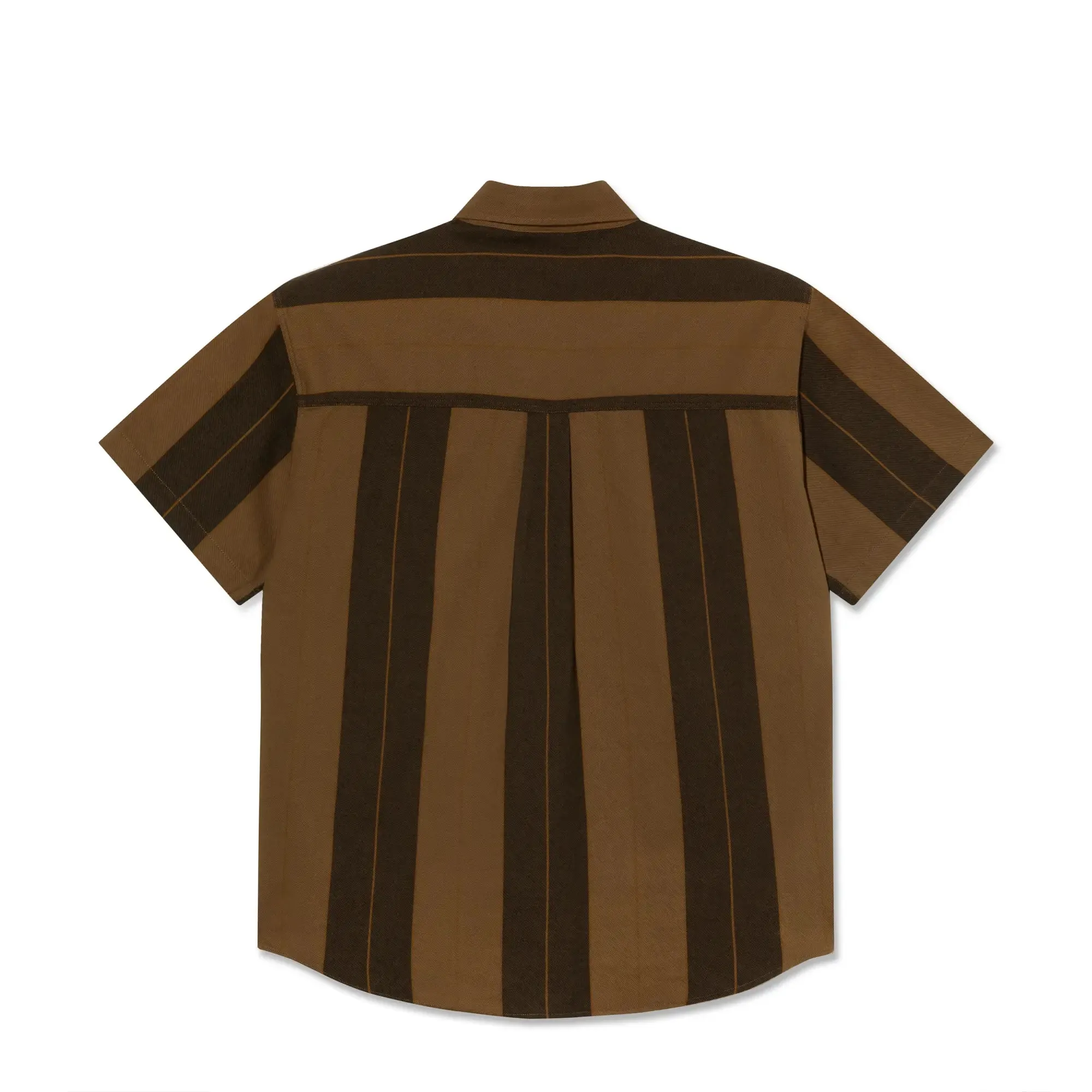 Polar Skate Co Mitchell  Shirt - Brown Block Stripe