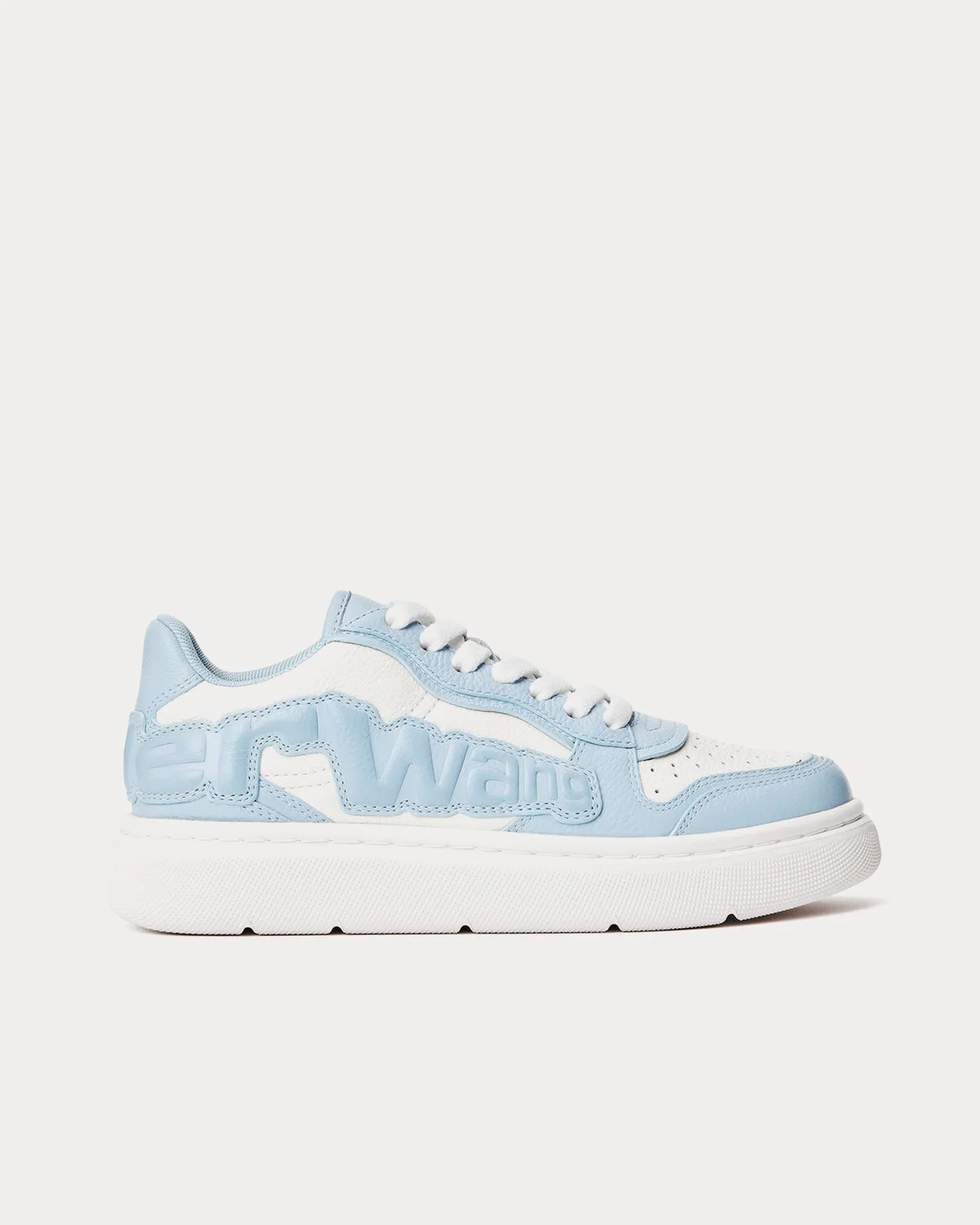 Puff Pebble Leather with Logo Blue Low Top Sneakers