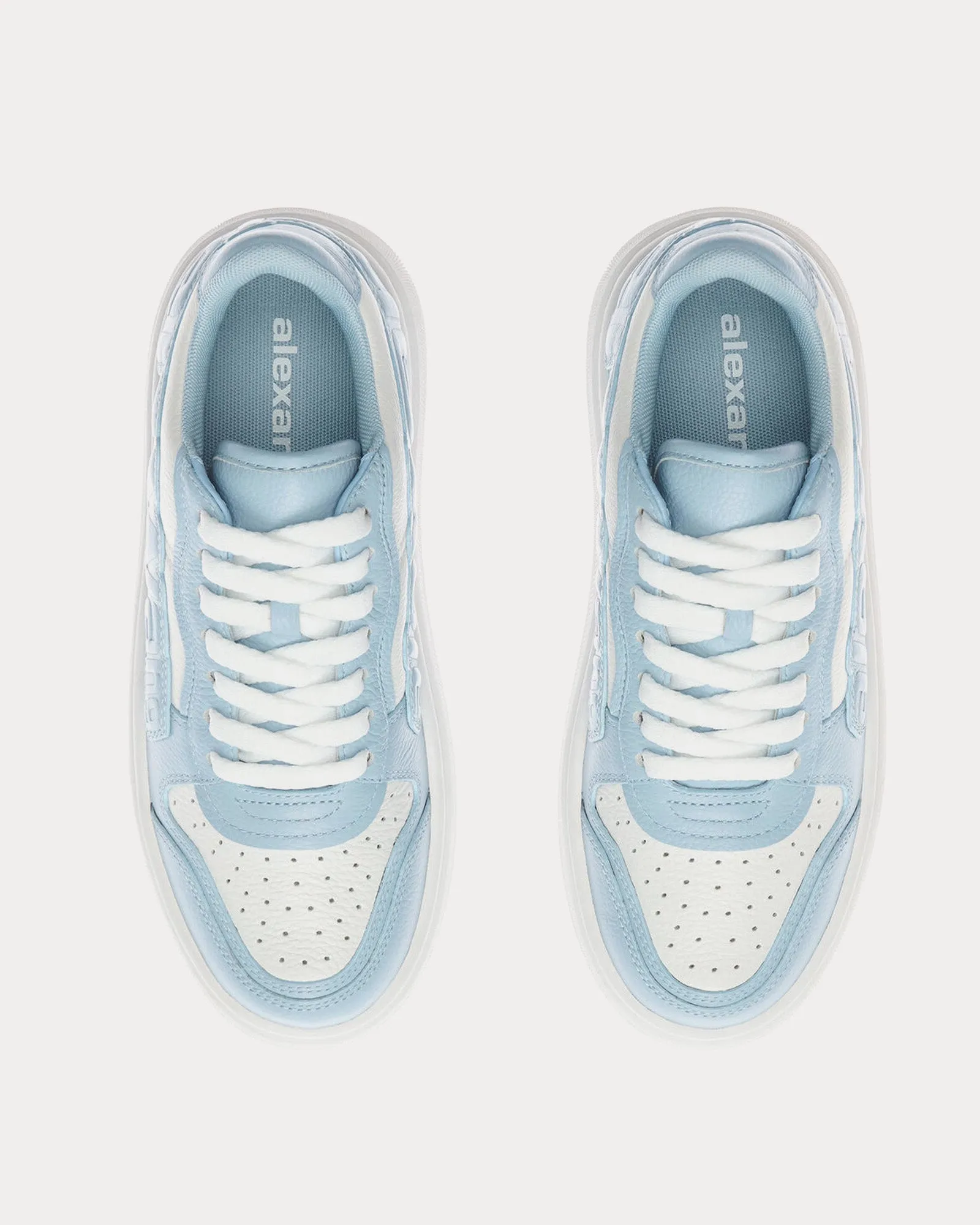 Puff Pebble Leather with Logo Blue Low Top Sneakers