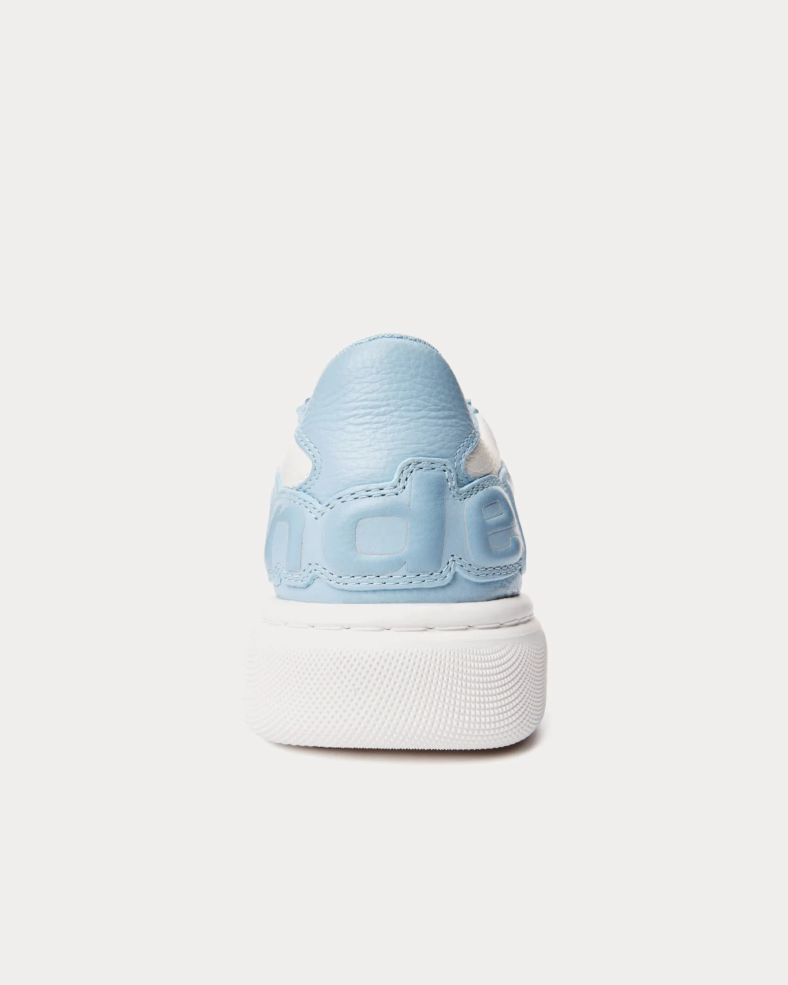 Puff Pebble Leather with Logo Blue Low Top Sneakers