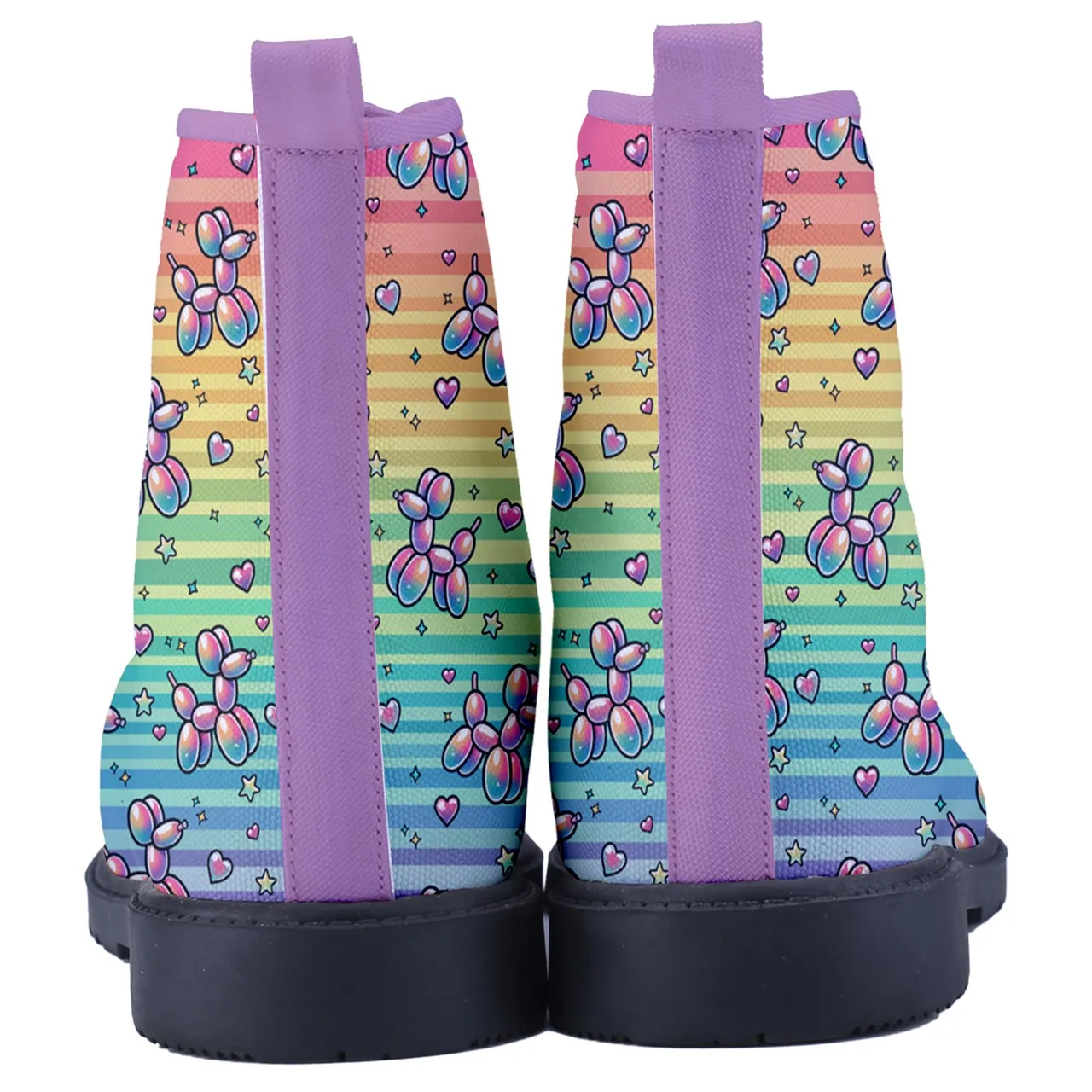 Retro Rainbow Women's Canvas Boots
