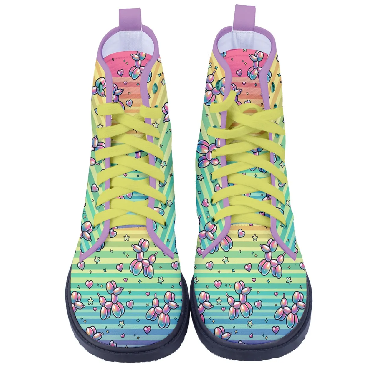 Retro Rainbow Women's Canvas Boots