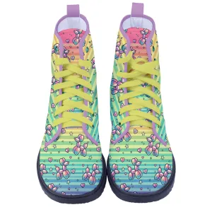 Retro Rainbow Women's Canvas Boots