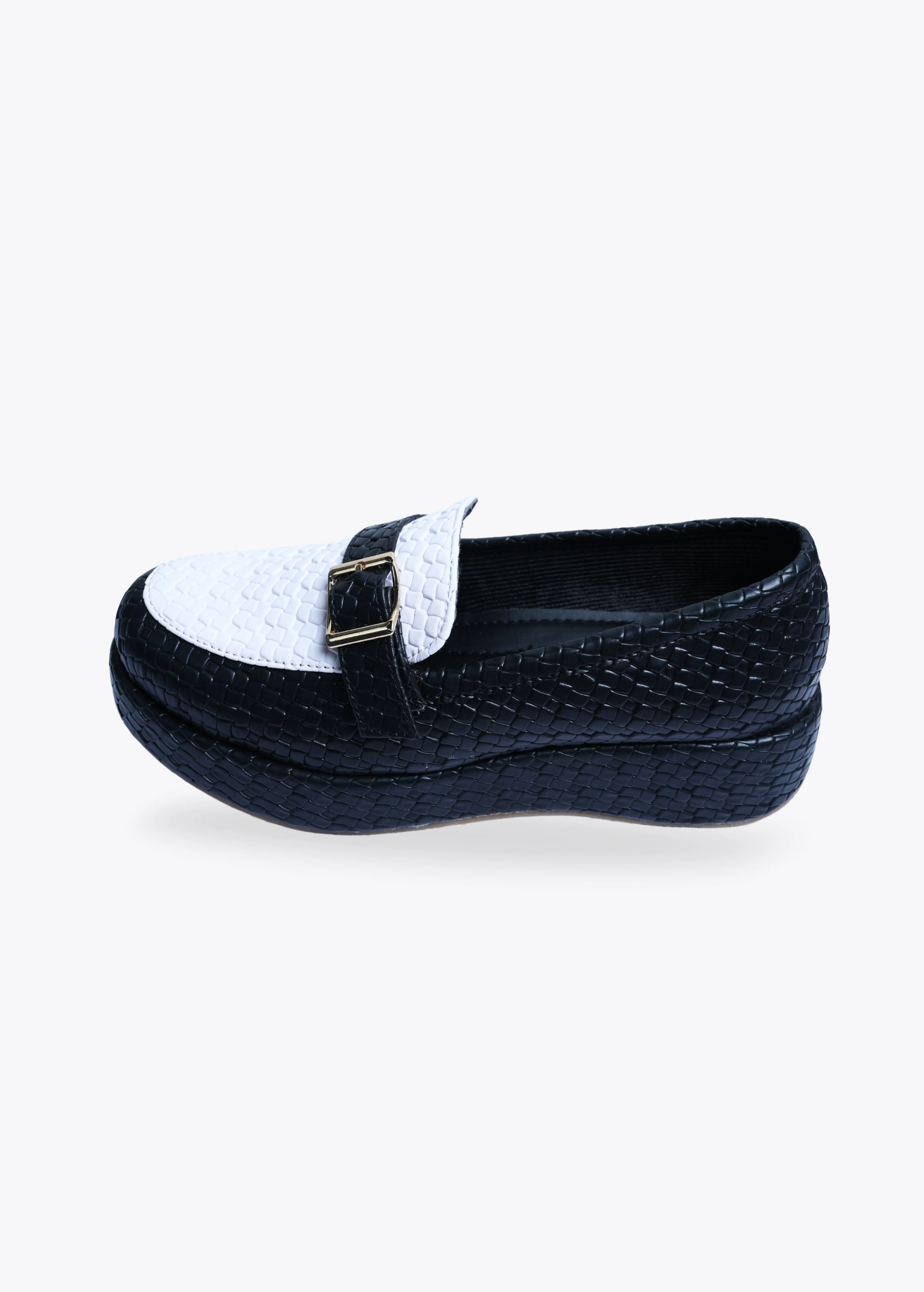 Retrro Textured Vegan Leather Slip-On Loafers