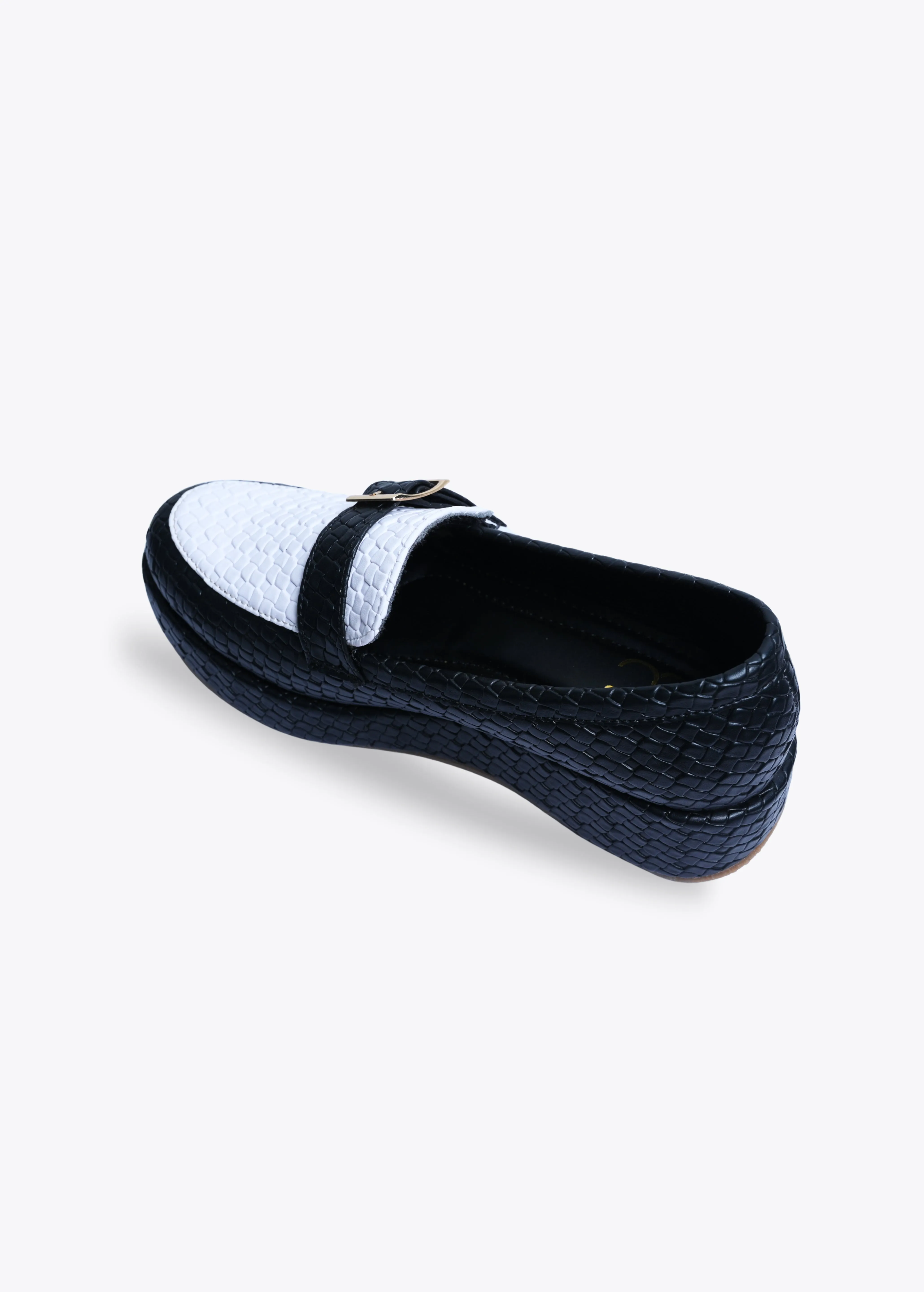 Retrro Textured Vegan Leather Slip-On Loafers