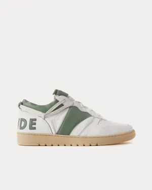 Rhecess Distressed Leather White / Green Low Top Sneakers