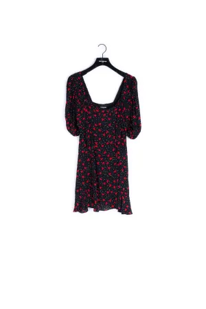 Robe courte imprimée volants