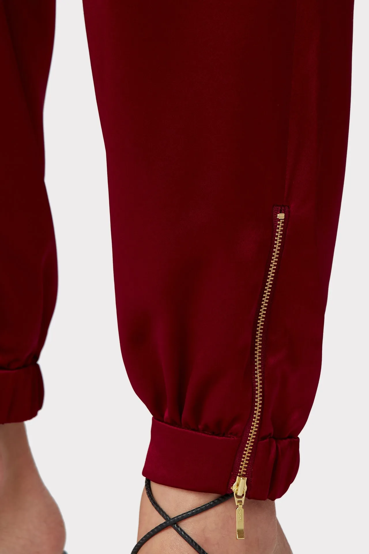 Rylan Hammered Satin Jogger Pants