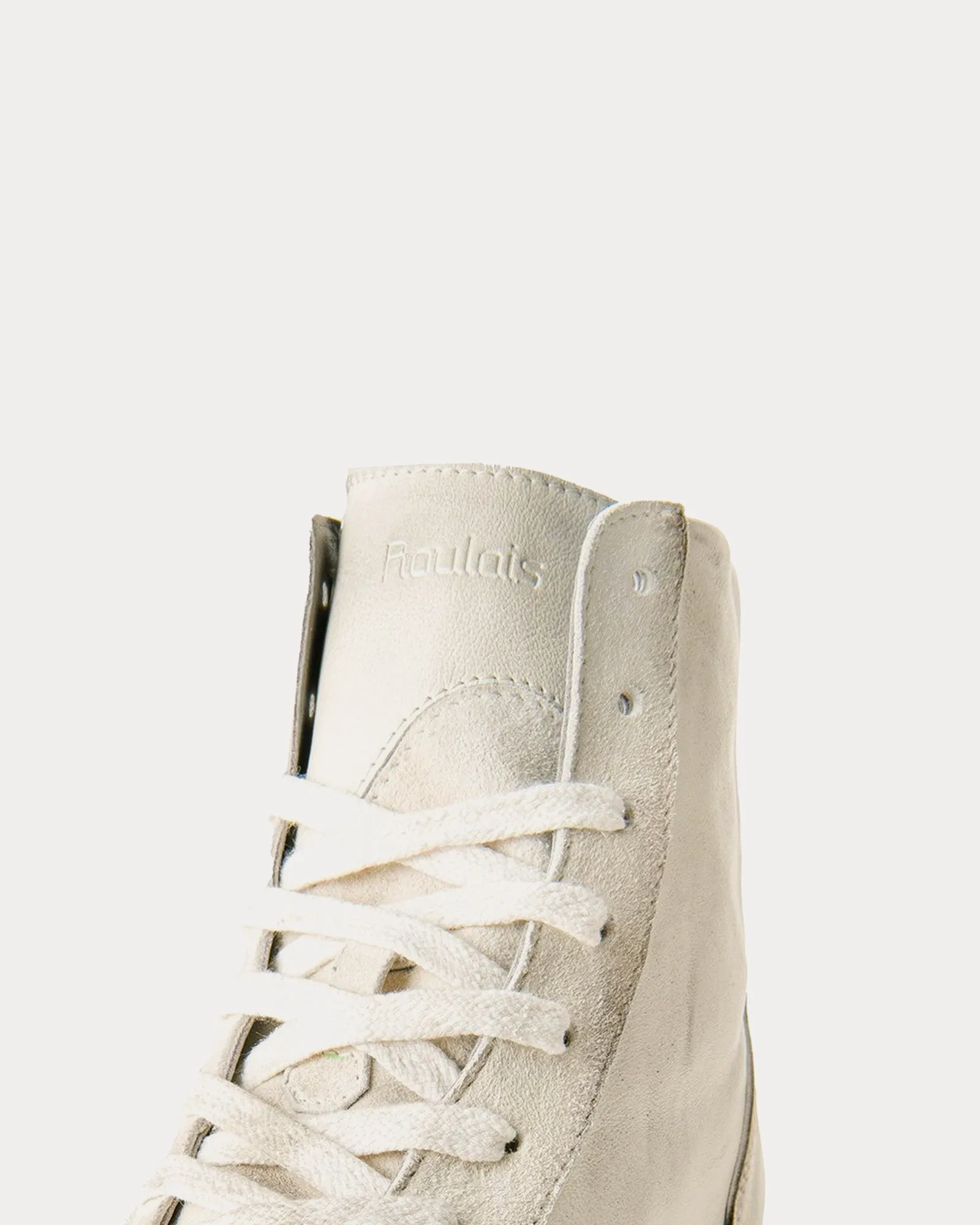 Saddle Hi Distressed White High Top Sneakers