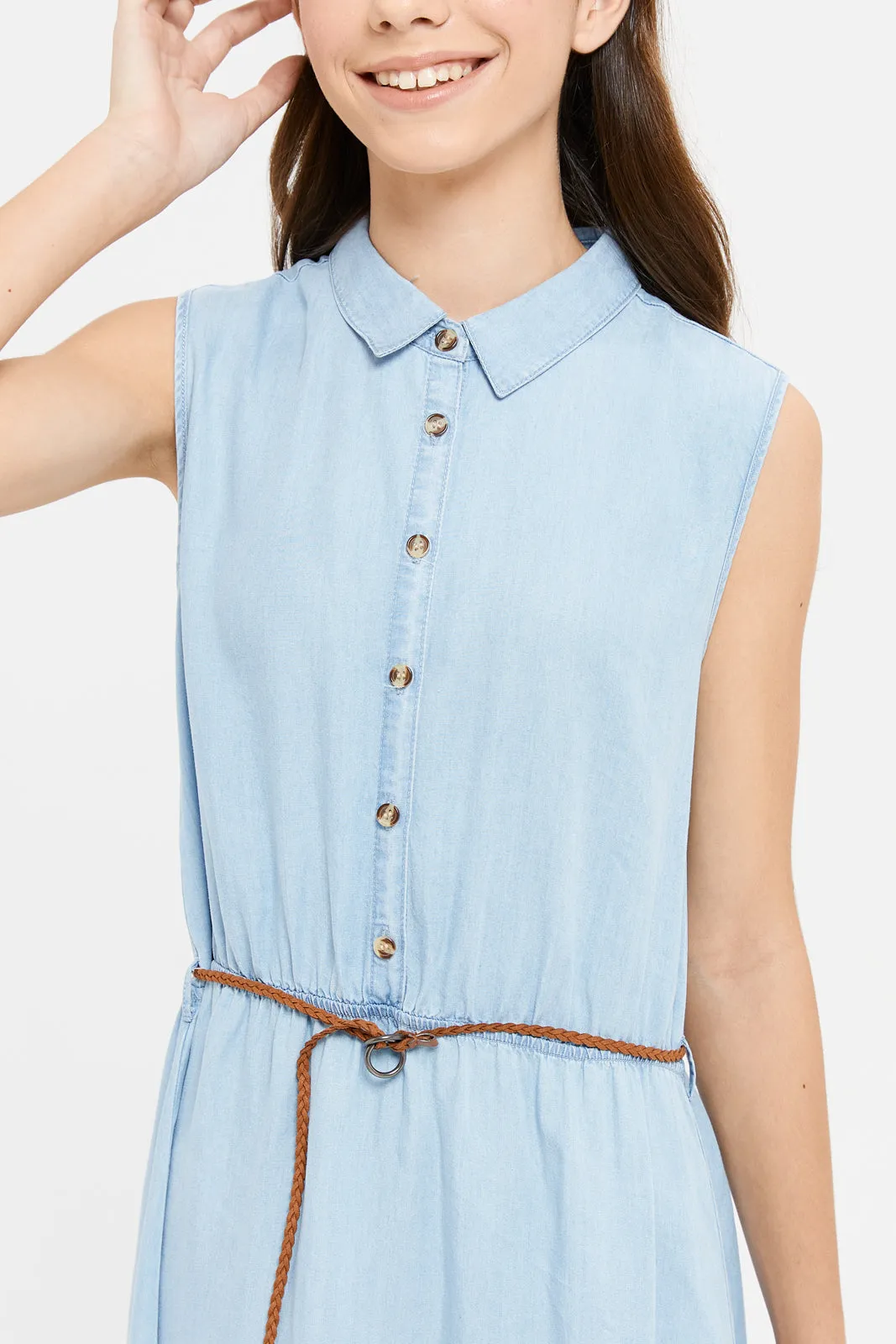 Senior Girls Blue Denim Dress