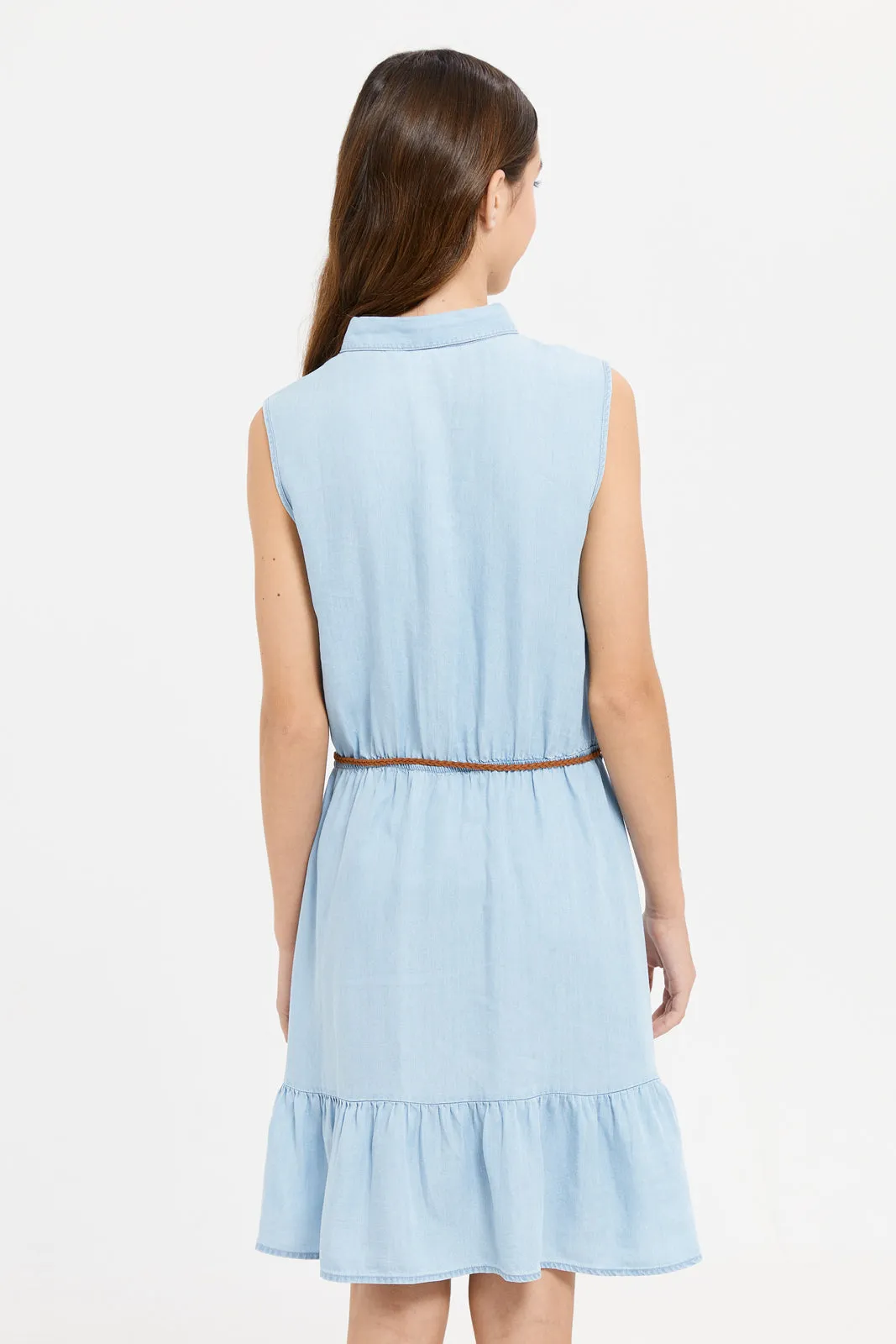 Senior Girls Blue Denim Dress