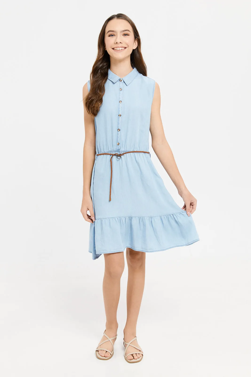 Senior Girls Blue Denim Dress