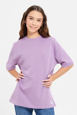 Senior Girls Lilac Short Sleeve Oversize T-Shirt