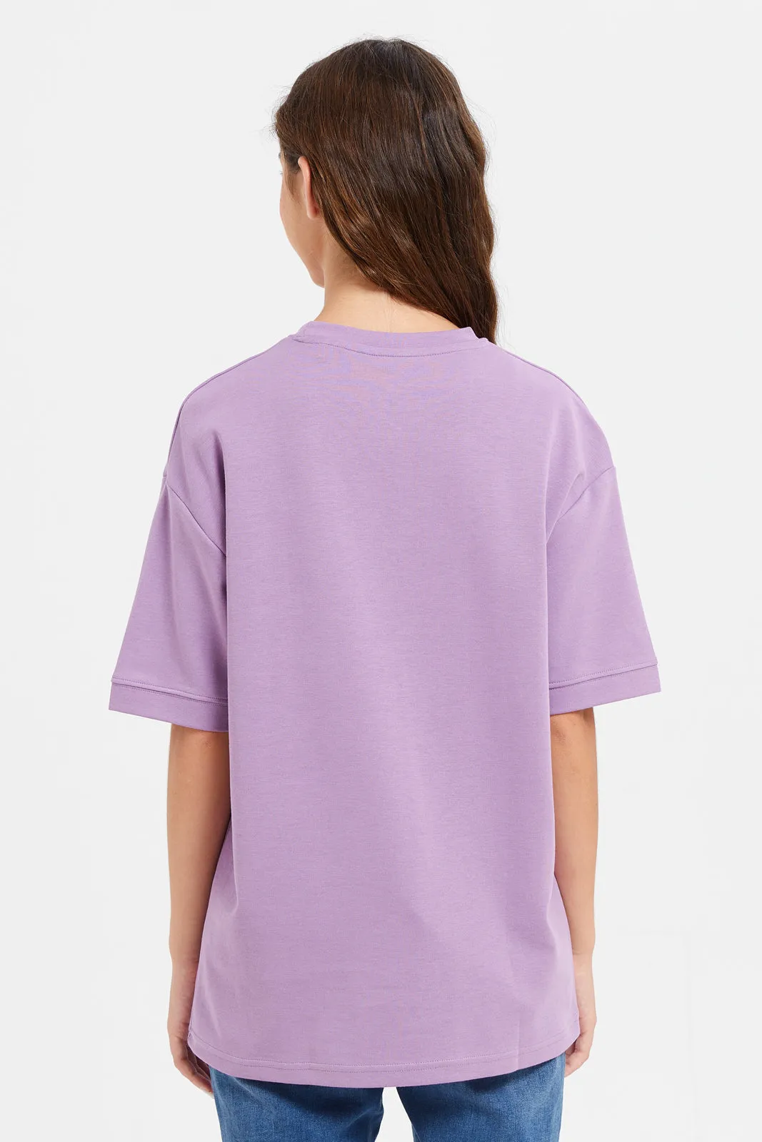 Senior Girls Lilac Short Sleeve Oversize T-Shirt