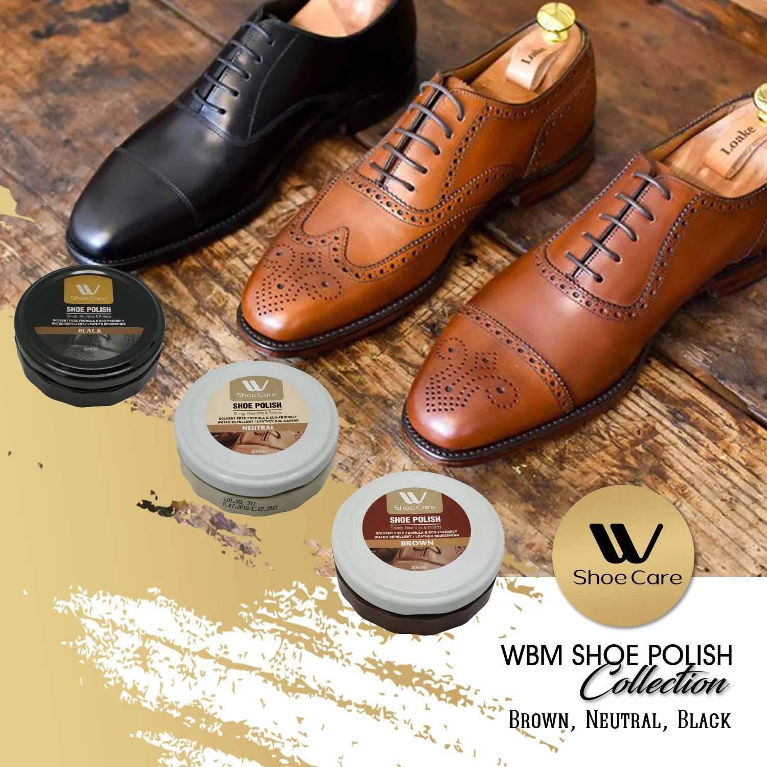 Shoe Polish & Sponge Kit, Pack of 6 | WBM SHOE CARE