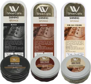 Shoe Polish & Sponge Kit, Pack of 6 | WBM SHOE CARE