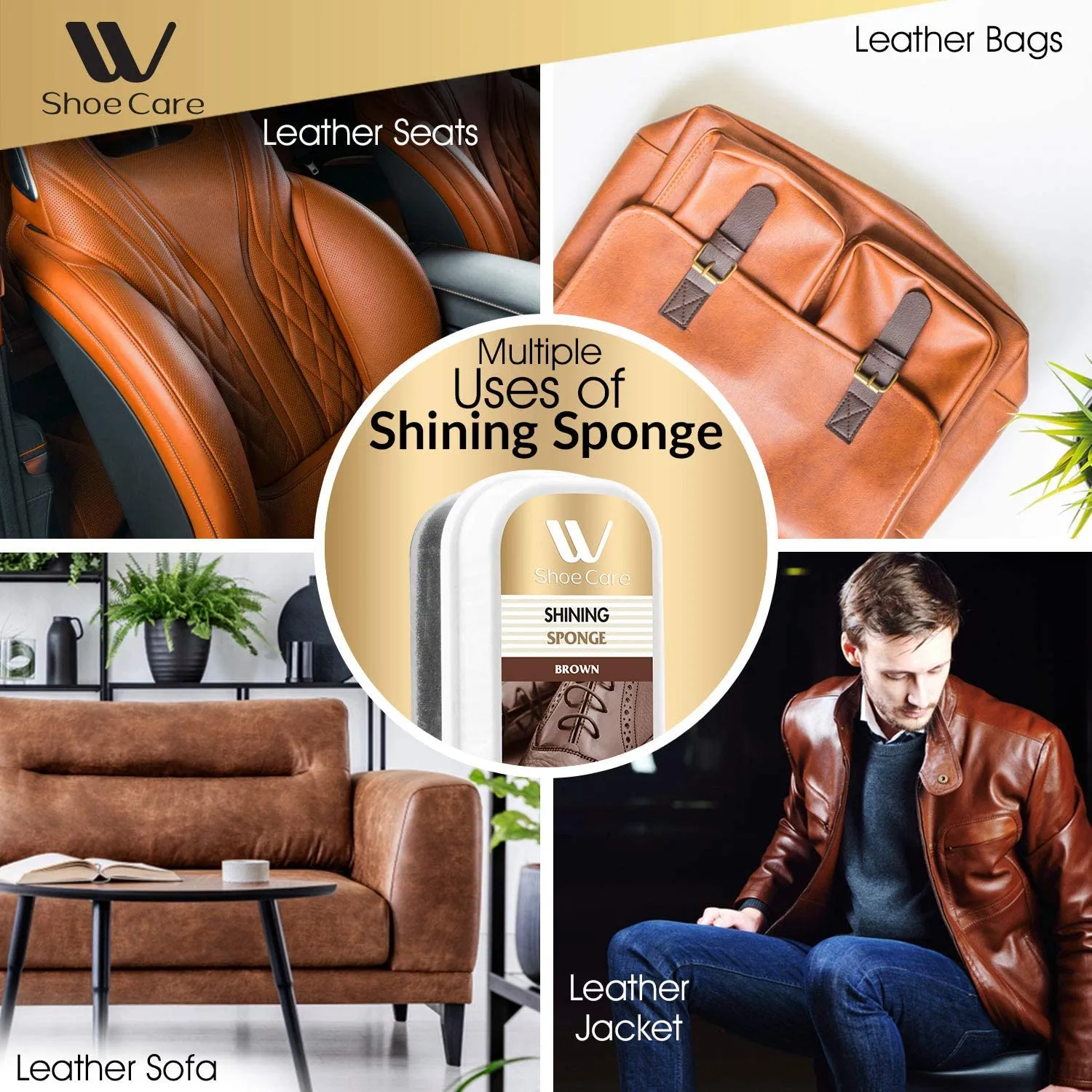 Shoe  Shining Sponge Neutral - 0.37 fl oz | WBM SHOE CARE