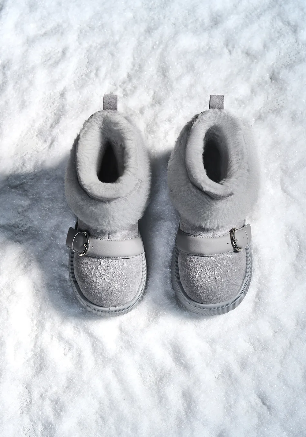 Short Snow Boots-Gray