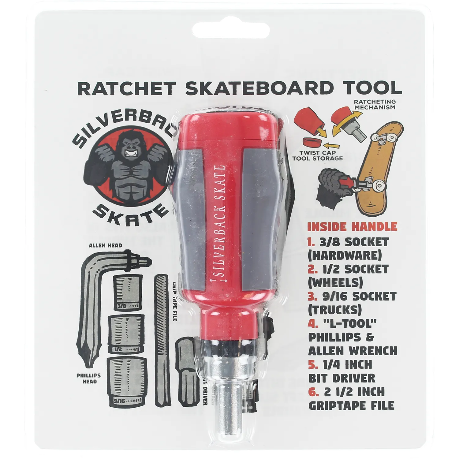 Silverback Skate Ratchet Tool Red