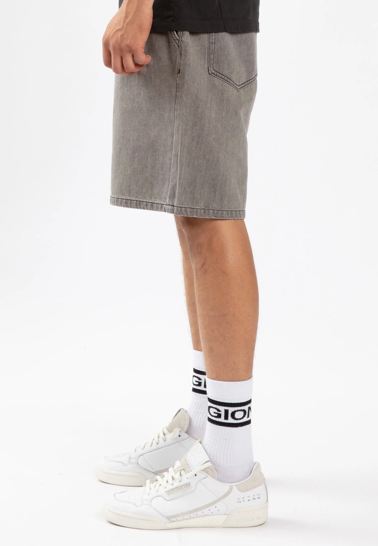 SKATE SHORTS BLACK ACID WASH