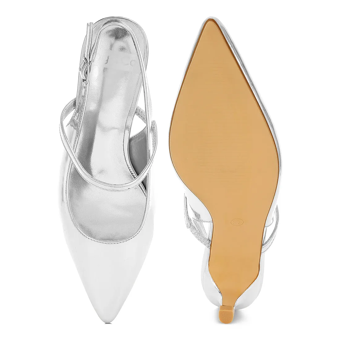 Slingback Sandals with Kitten Heel
