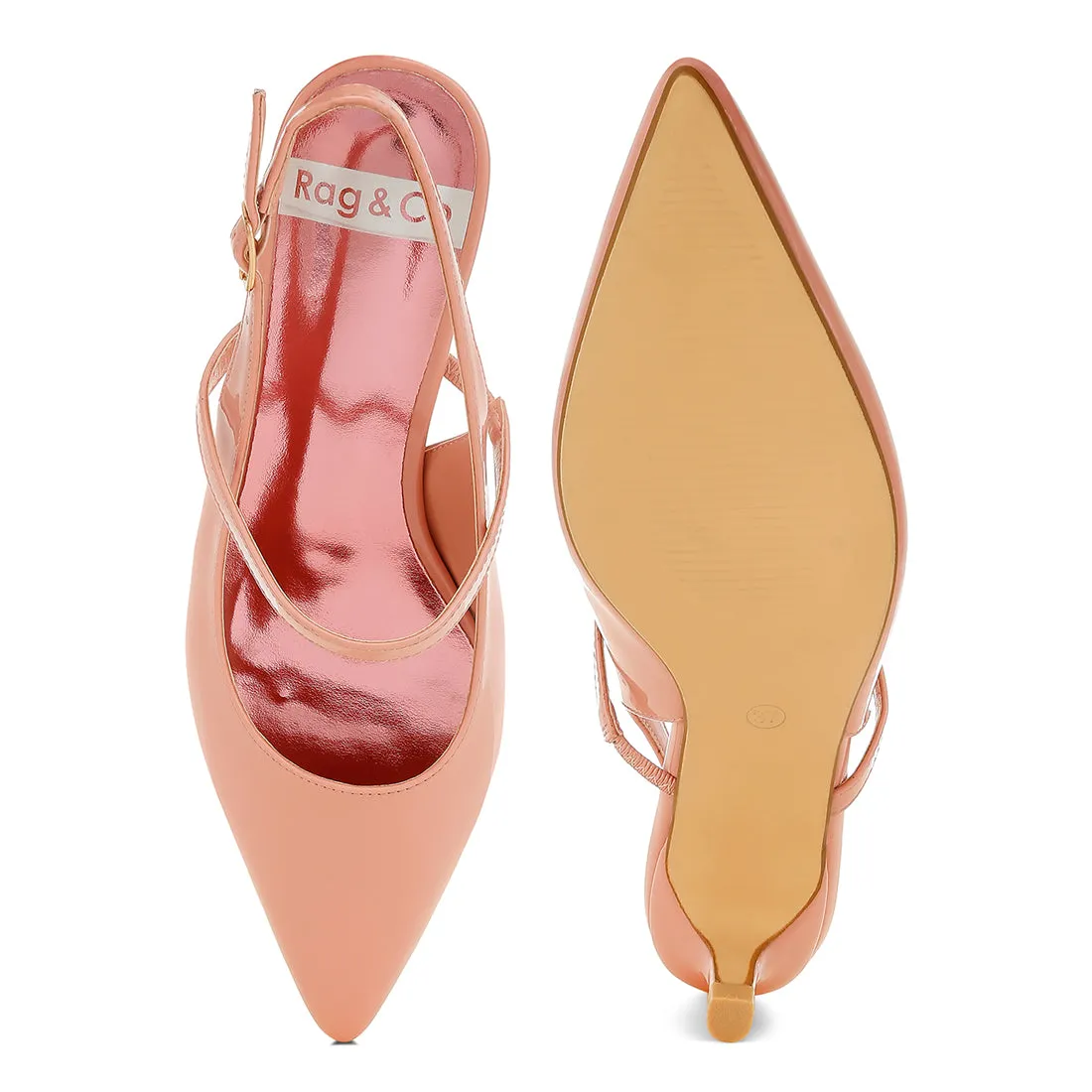 Slingback Sandals with Kitten Heel