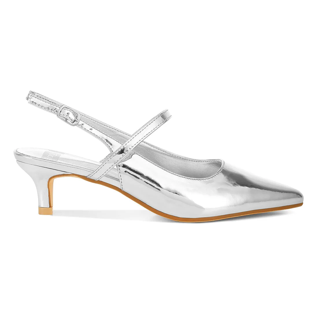 Slingback Sandals with Kitten Heel