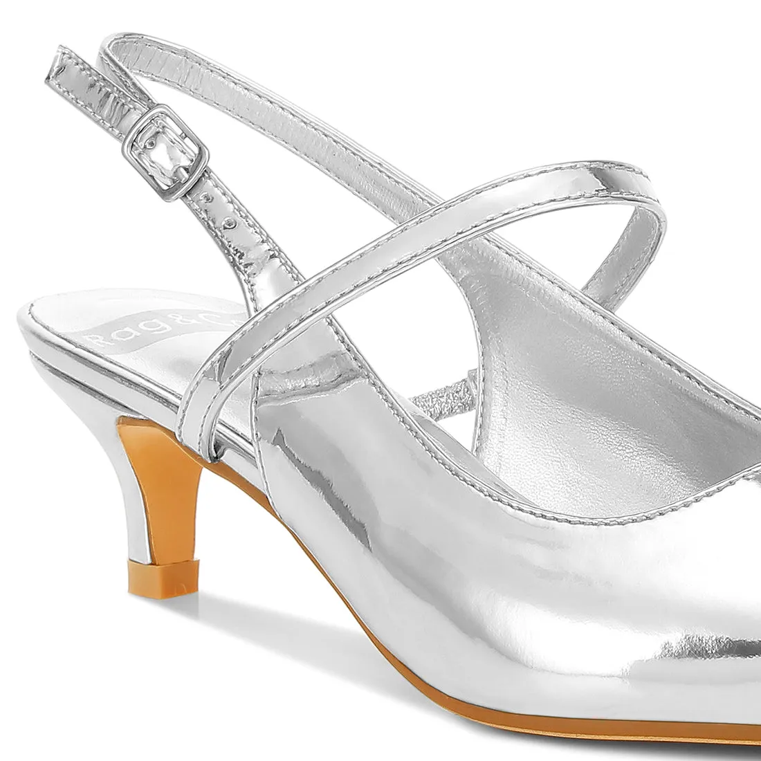 Slingback Sandals with Kitten Heel