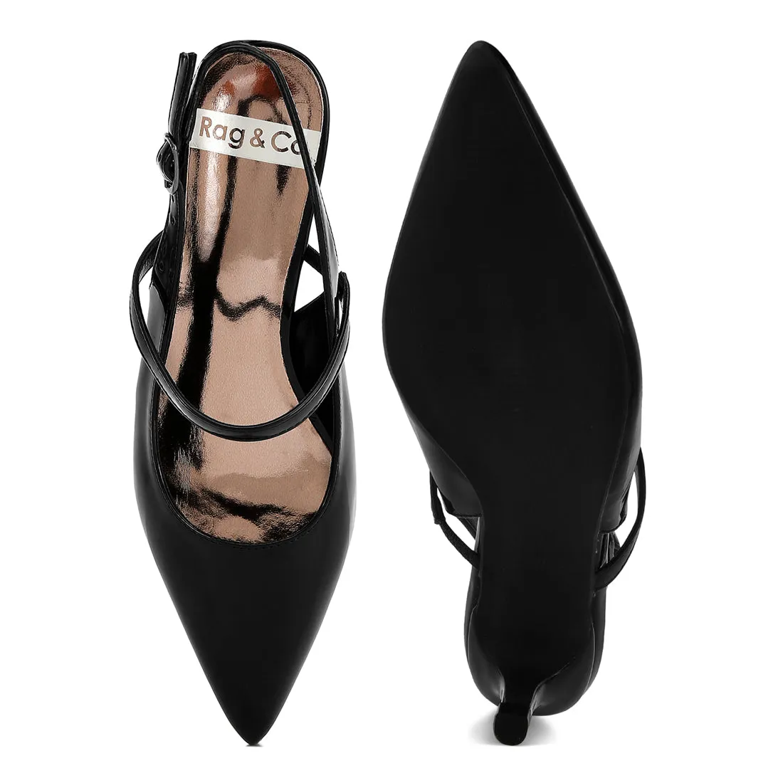 Slingback Sandals with Kitten Heel