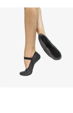 So Danca SD69L Adult Brittany Black Leather Full Sole Ballet Slipper