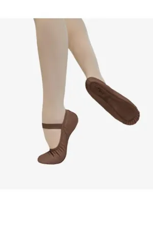 So Danca SD69L Adult Brittany Mocha Leather Full Sole Ballet Slipper