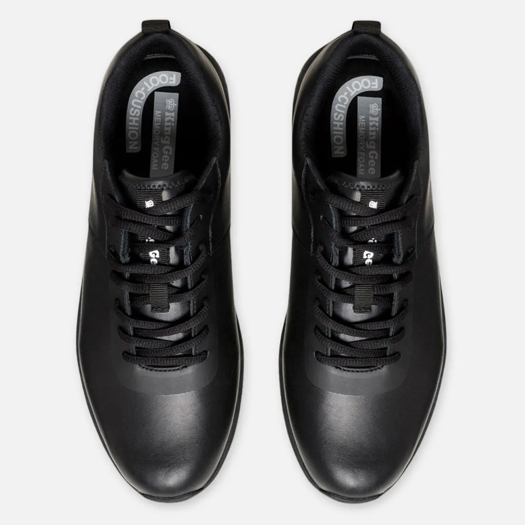 SUPERLITE LEATHER LACE UP WORK SHOES - BLACK