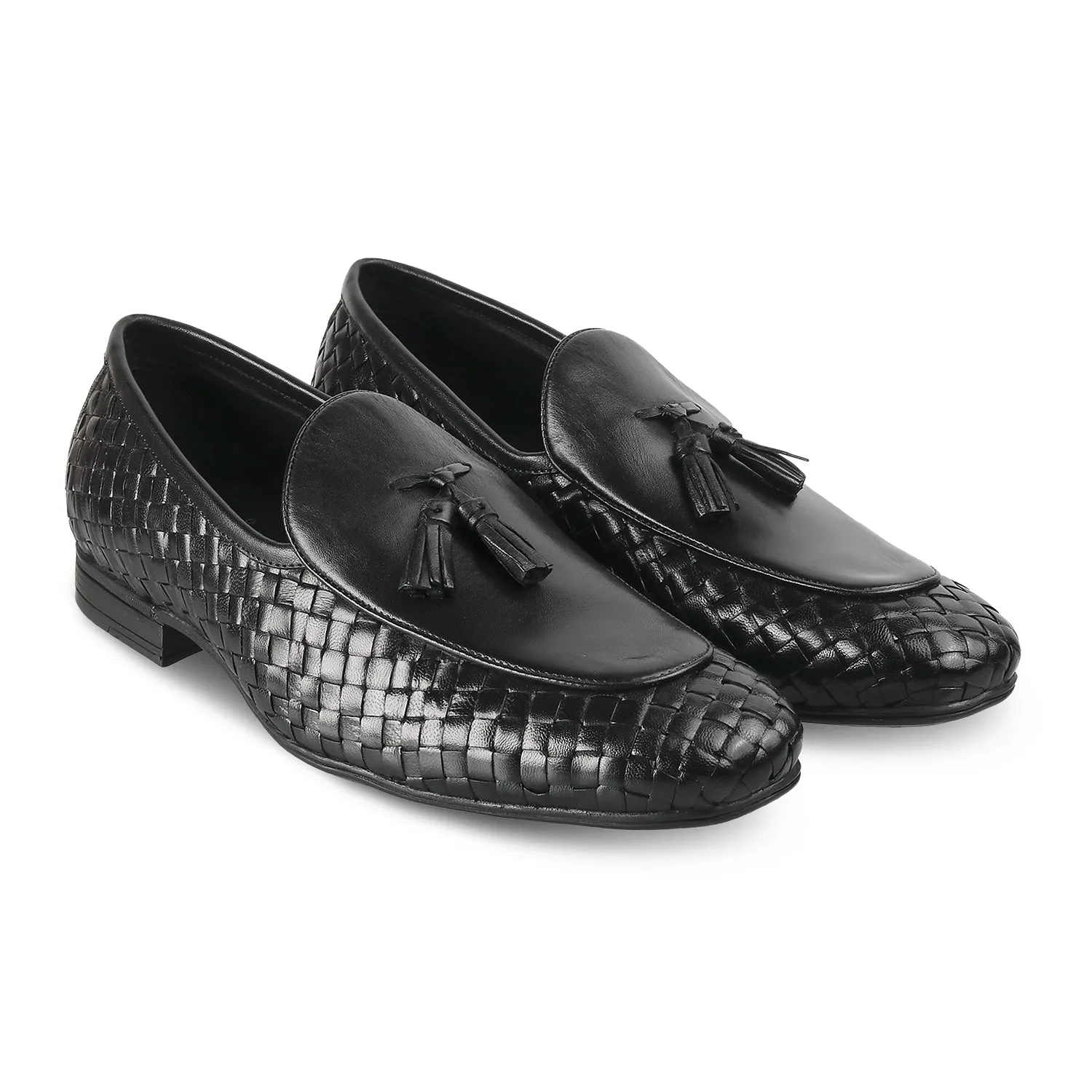 The Sobhach Black Men's Smart Casual Leather Loafer