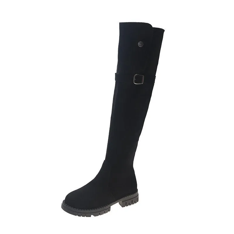 Thick-heeled Over-the-knee Plus Fleece Snow Boots