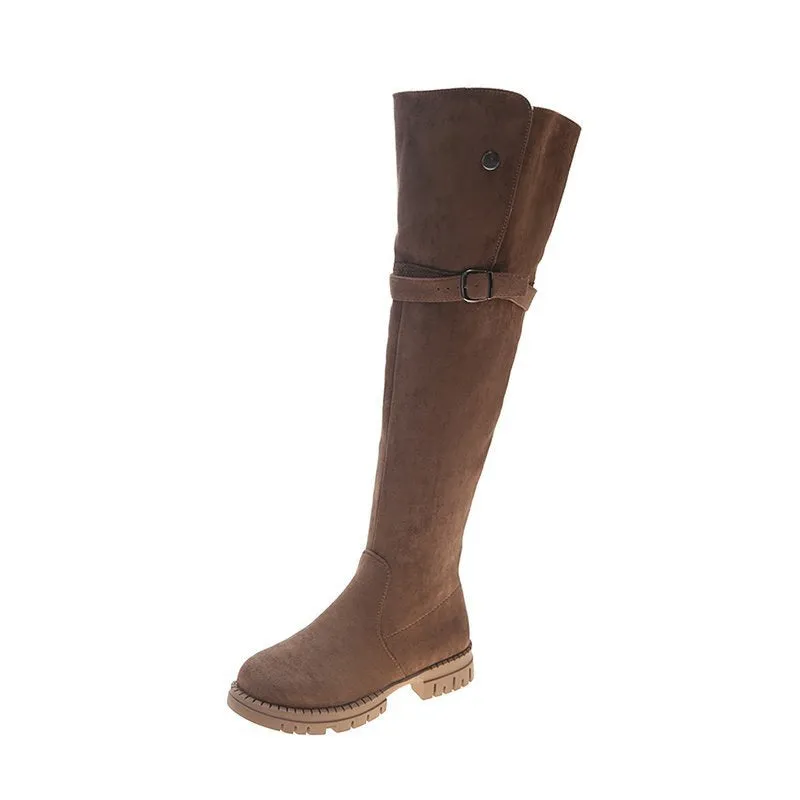 Thick-heeled Over-the-knee Plus Fleece Snow Boots