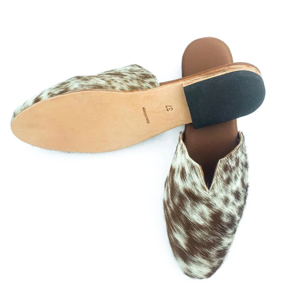 Tsavo Cowhide Mule, Brown & White