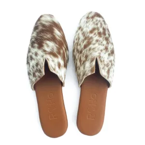 Tsavo Cowhide Mule, Brown & White
