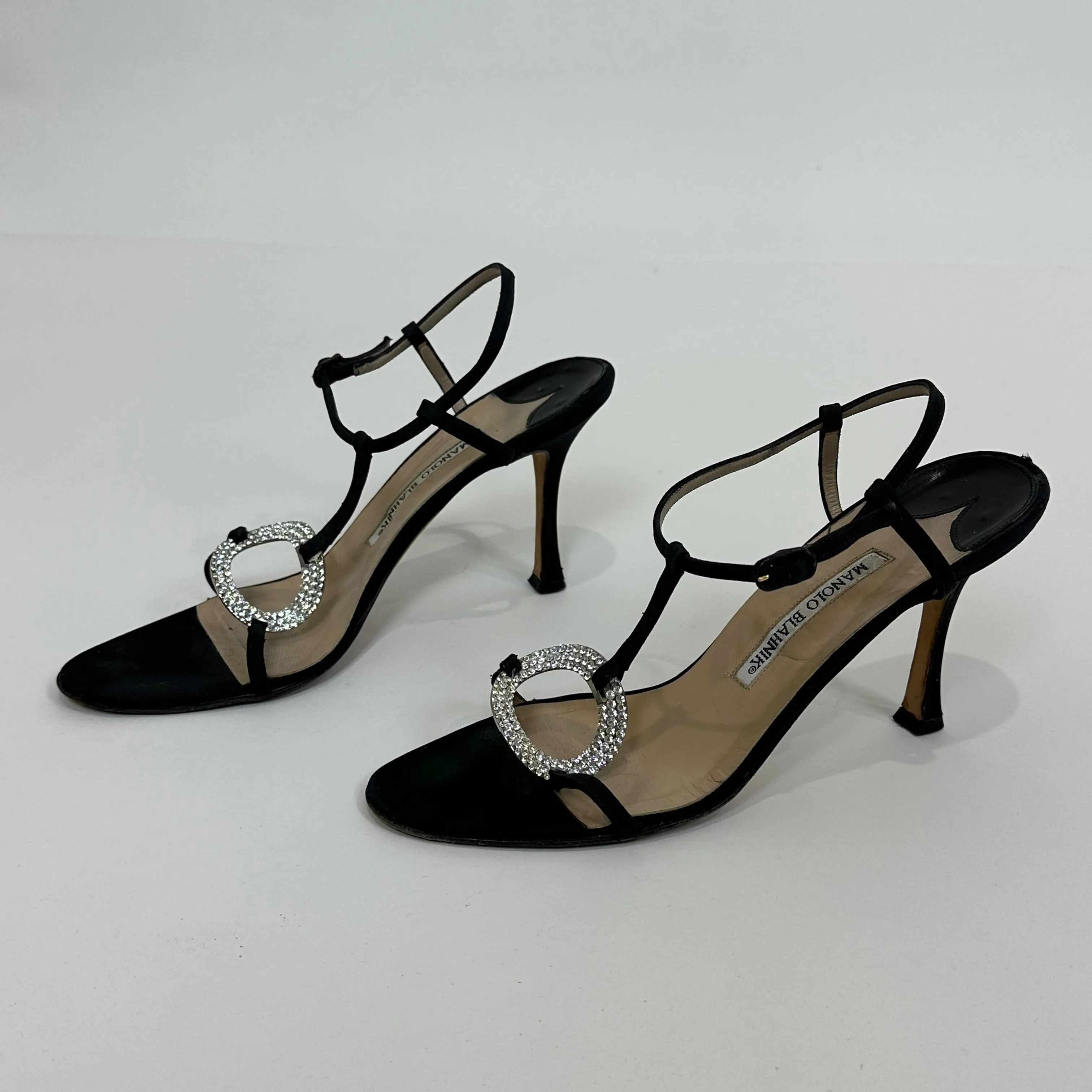 Vintage Manolo Blanik Crystal Kitten Heels (9)