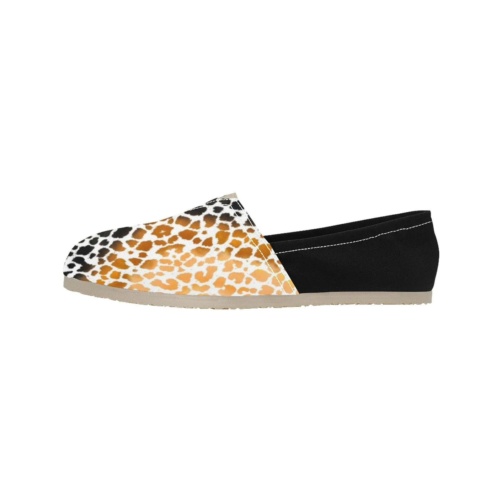 Warm Leopard Women's Canvas Slip On Shoes